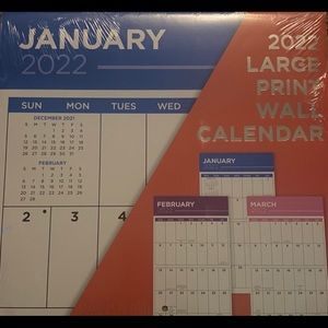 NEW 2022 16 mth Large Print Wall Calendar FREE SHI